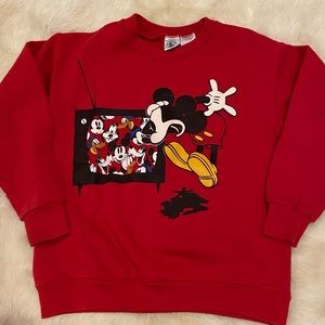 Vintage Disney Kids 10/12 Women’s XS Mickey Mouse Red Sweatshirt